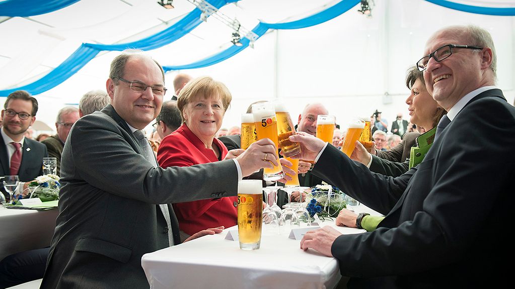 Bundeskanzlerin Angela Merkel beim Festakt zum 500 Jahre Reinheitsgebot.