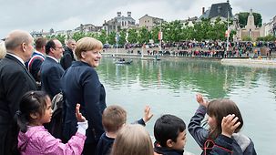 Bundeskanzlerin Angela Merkel beim Jahrestag der Schlacht um Verdun.