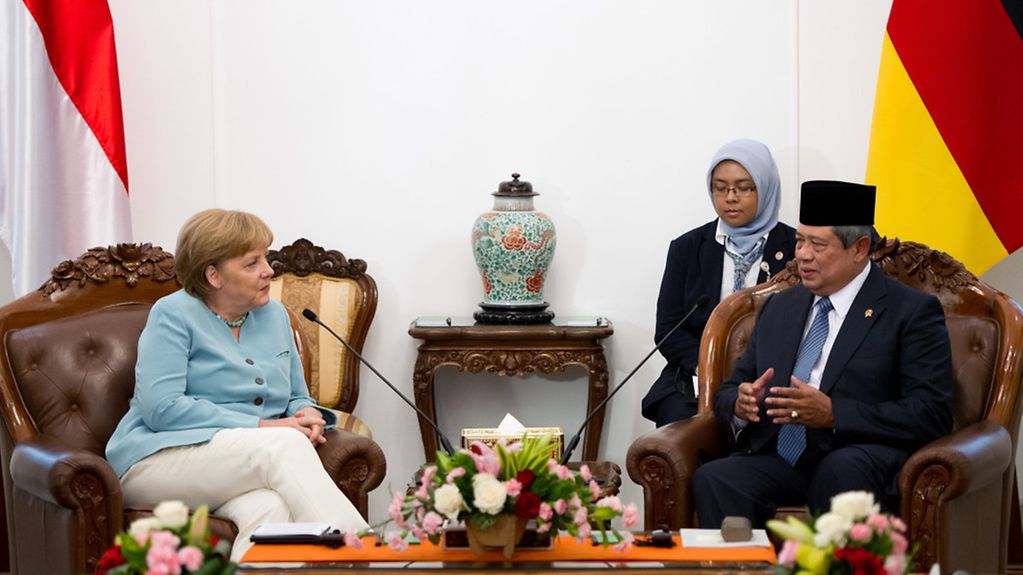 Bundeskanzlerin Angela Merkel und der Präsident von Indonesien, Susilo Bambang Yudhoyono