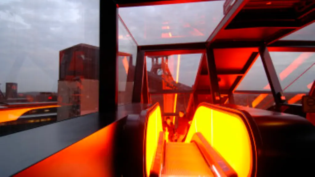 A view of the coal-washing plant rebuilt for the Ruhr Museum with a new access.