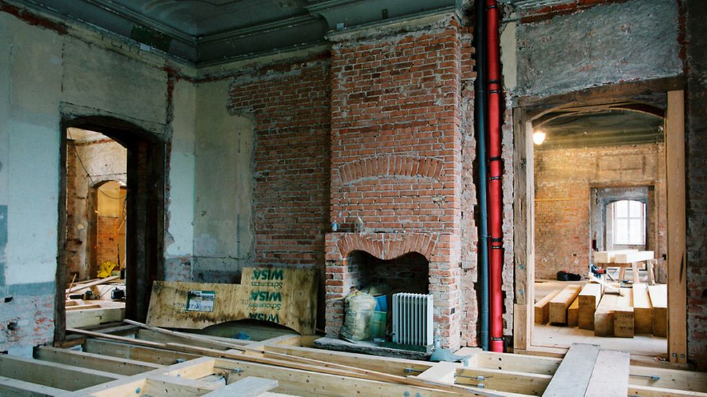 Restaurierungsarbeiten in Innenräumen des Schlosses