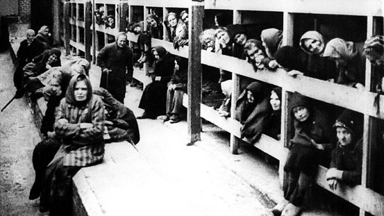 An undated file picture of the women's barrack in the Auschwitz-Birkenau concentration camp in Oswiecim. The world prepares to mark Holocaust Memorial Day on Thursday 27 January 2005 marking the 60th anniversary of the end of the Holocaust, and the …