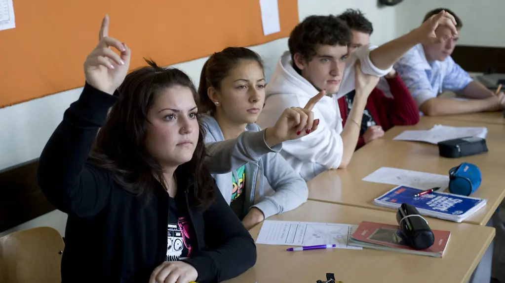 School pupils from immigrant families in Oppenheim secondary school in Berlin