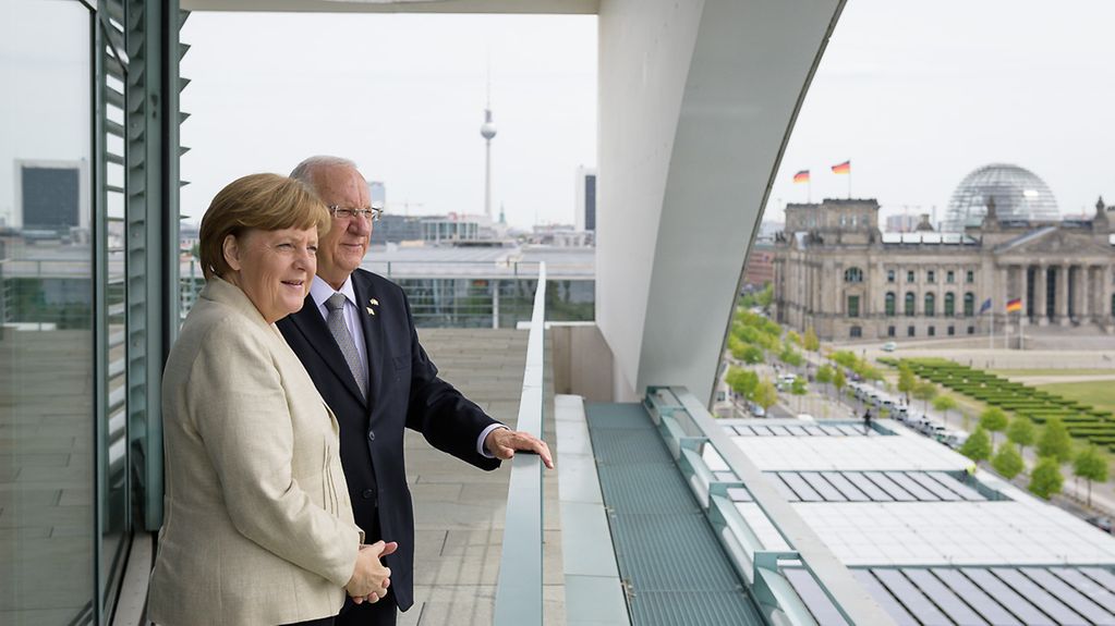 Angela Merkel et le président israélien Reuven Rivlin