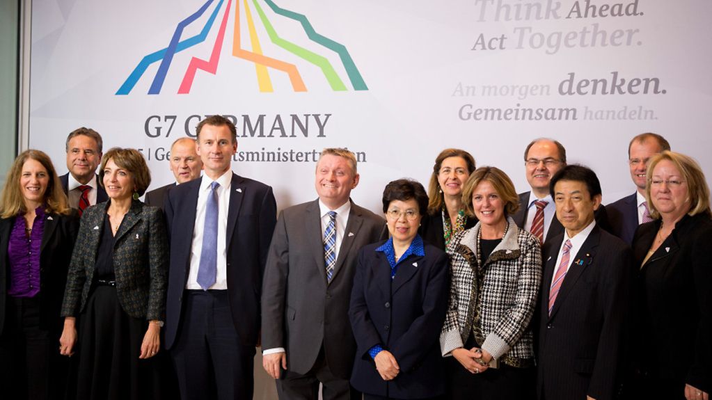 Gruppenfoto bei der Gesundheitsministerkonferenz der sieben führenden Industrienationen (G7)
