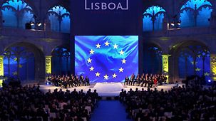 The signing of the Lisbon Treaty in the city's Jerónimos Monastery