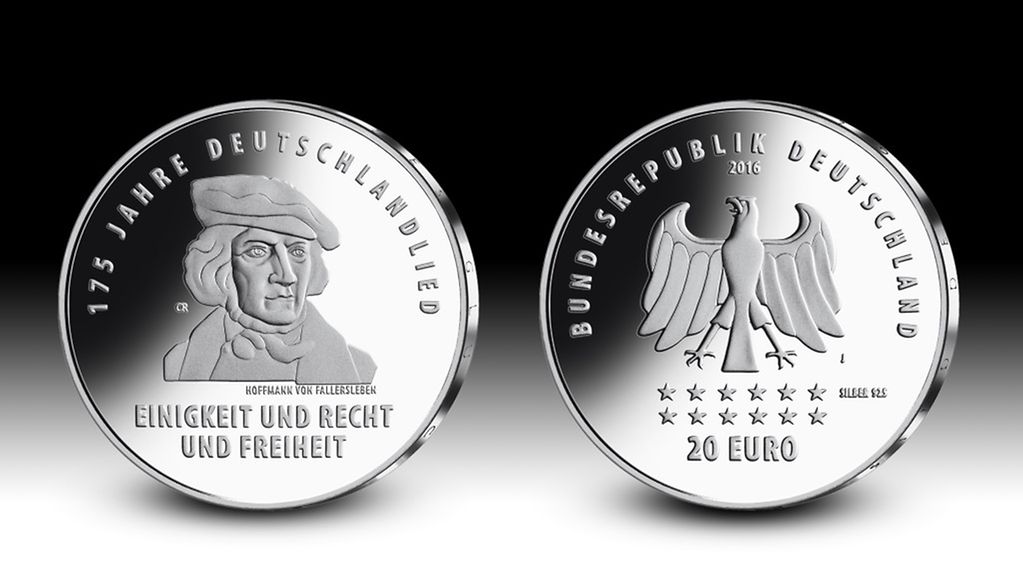 20-Euro-Gedenkmünze 175 Jahre Deutschlandlied