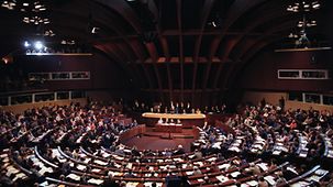 Vue de la salle des séances du Parlement européen en 1979