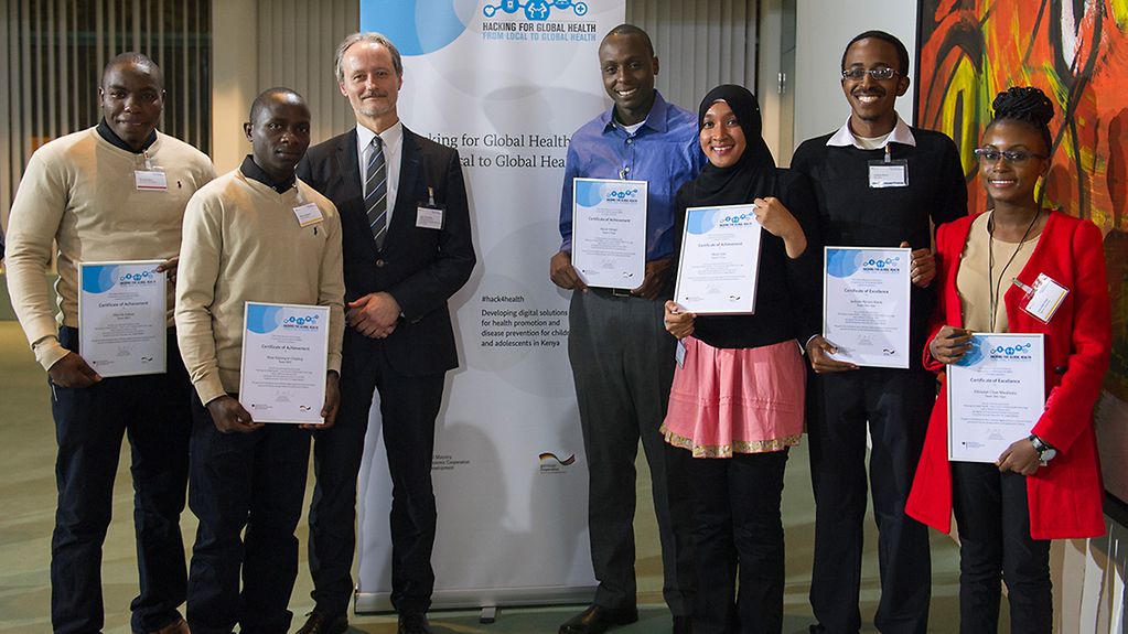 The prize-winners of the Federal Development Ministry's "Hacking for Global Health" competition