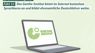 Laptop-Bildschirm mit Logo des Goethe-Instituts