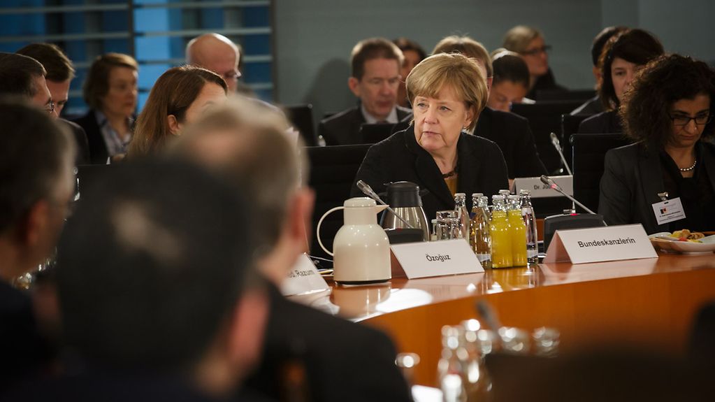 Bundeskanzlerin Angela Merkel bei der Eröffnung des Integrationsgipfels.