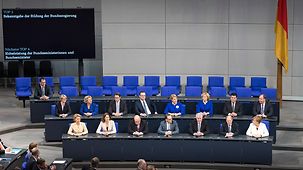 The government bench in the German Bundestag