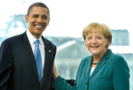 Bundeskanzlerin Merkel und US Präsident Barack Obama im Bundeskanzleramt am 24. Julin 2008.