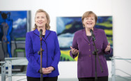 Merkel und Clinton beim Pressestatement