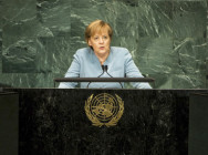 Bundeskanzlerin Merkel bei dem Millenniumsgipfel in New York 