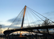 The bridge across the Rhine links Kehl and Strasbourg