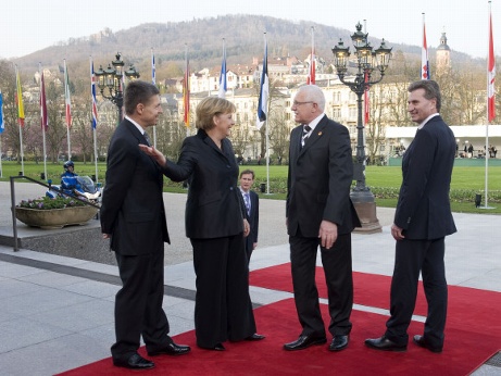 Ankunft des tschechischen Präsidenten Václav Klaus am Kurhaus Baden-Baden