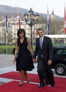 Ankunft des US-amerikanischen Präsidenten Barack Obama und Ehefrau Michelle Obama am Kurhaus Baden-Baden