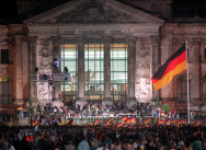 Official reunification celebration in front of the Reichstag building