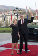 Arrival of the Latvian President Valdis Zatlers and his wife Lilita Zatlere at the Kurhaus in Baden-Baden