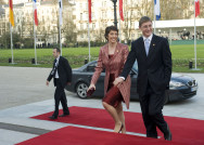 Arrivée du premier ministre hongrois Ferenc Gyurcsány et de son épouse Klára Dobrev au Kurhaus à Baden-Baden